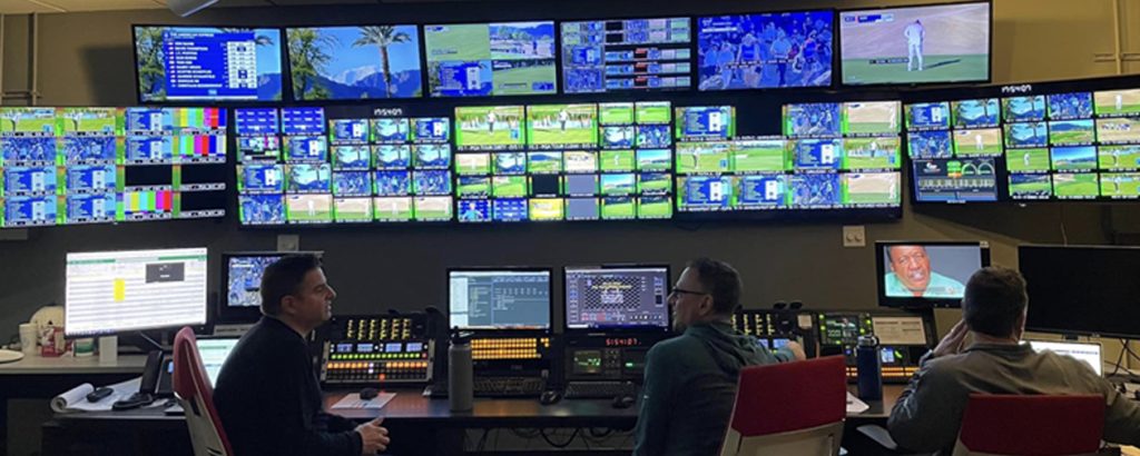 The view from inside PGA Tour Entertainment’s production facilities. The IBEW successfully negotiated a first contract that will cover about 400 freelance technicians working for the company. Photo by PGA Tour Entertainment.