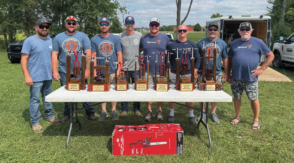 Members of Local 1395’s Tipmont unit participating in the Indiana Electric Cooperatives Lineman Rodeo.